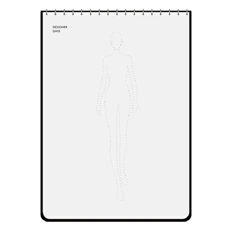 Fashion sketch book A4 fashion women sketch book marker clothing design drawing sketchbooks skateboard dotted human body inspiration sketching paper