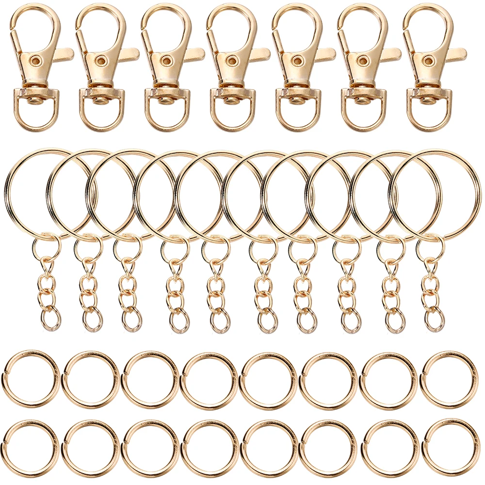 Lot De 40 Anneaux Et Chaînes De Clés Rotatifs En Métal Doré - Pour Accessoires Bijoux DIY Et Bricolage - 12