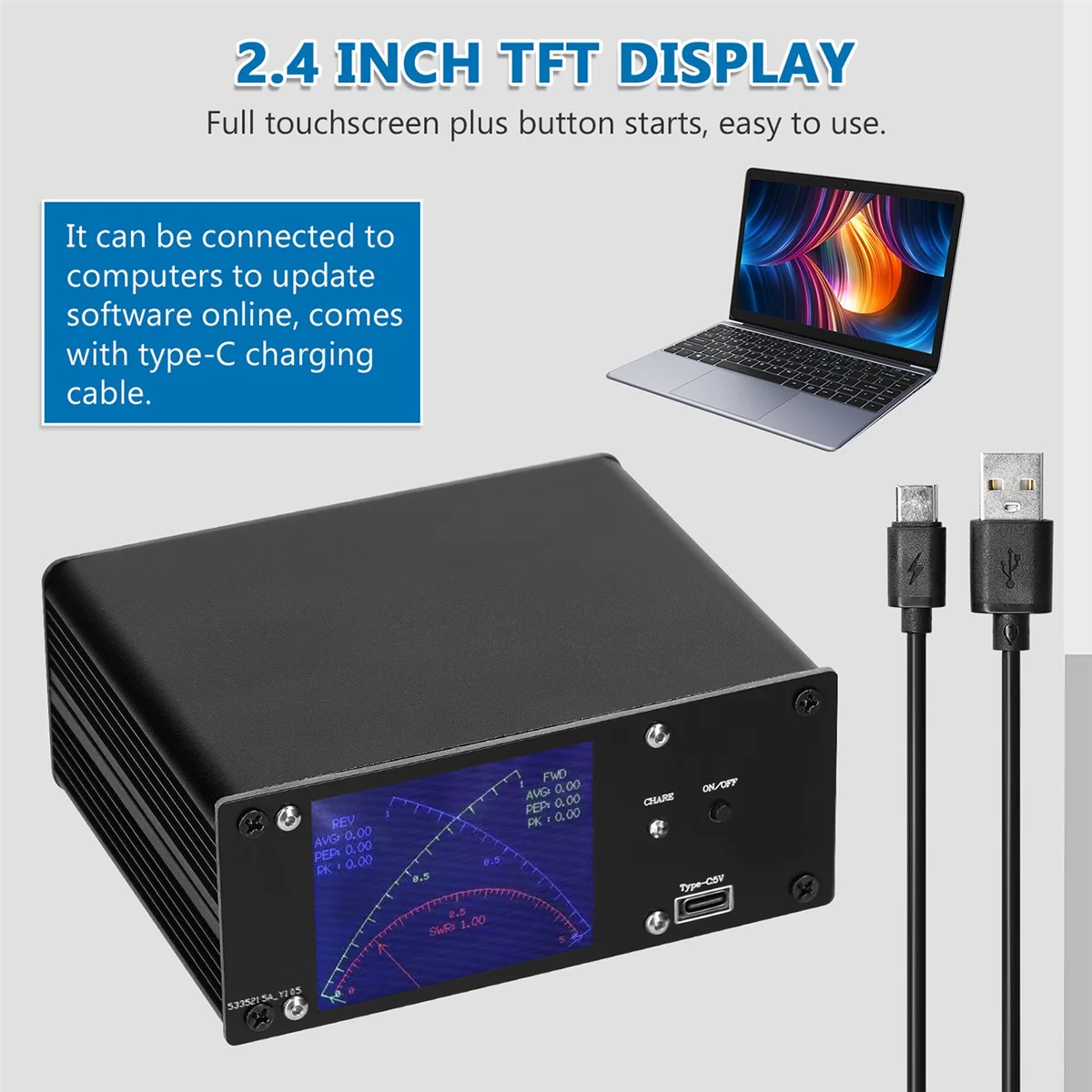   跮 TFT ġ ũ ĵ ̺ 跮,   SWR PWR, 0.4MHz-60MHz, 0.1MW-1KW, 2.4 ġ