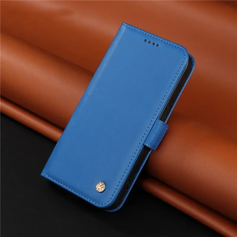 Leather Wallet Flip Case with Stand and Card Holder - Elegant Phone Book Cover