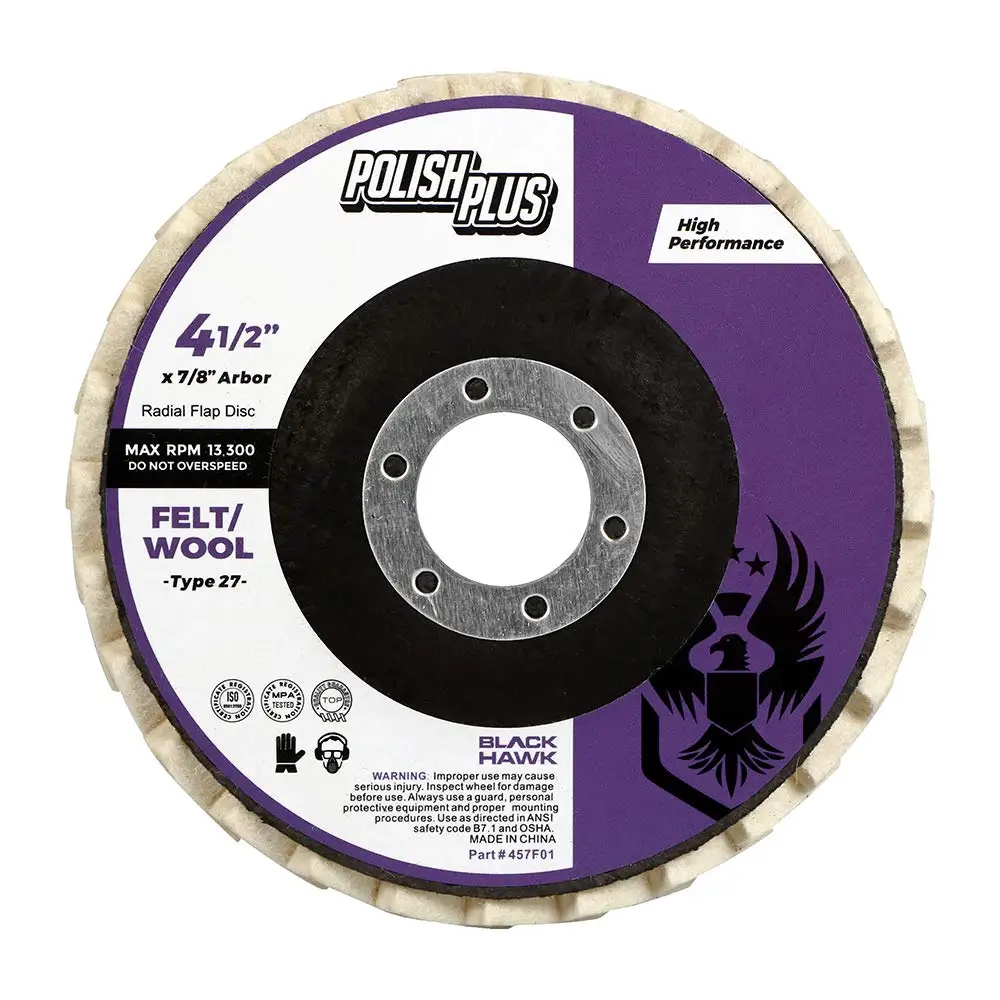 2Pcs 5inch 125mm Wolle Polieren Rad Flache Klappe Disc Polieren Pads 22 Hore Dremel Für Winkel Grinder metall Schleifen Rotation Werkzeug – Detail 8