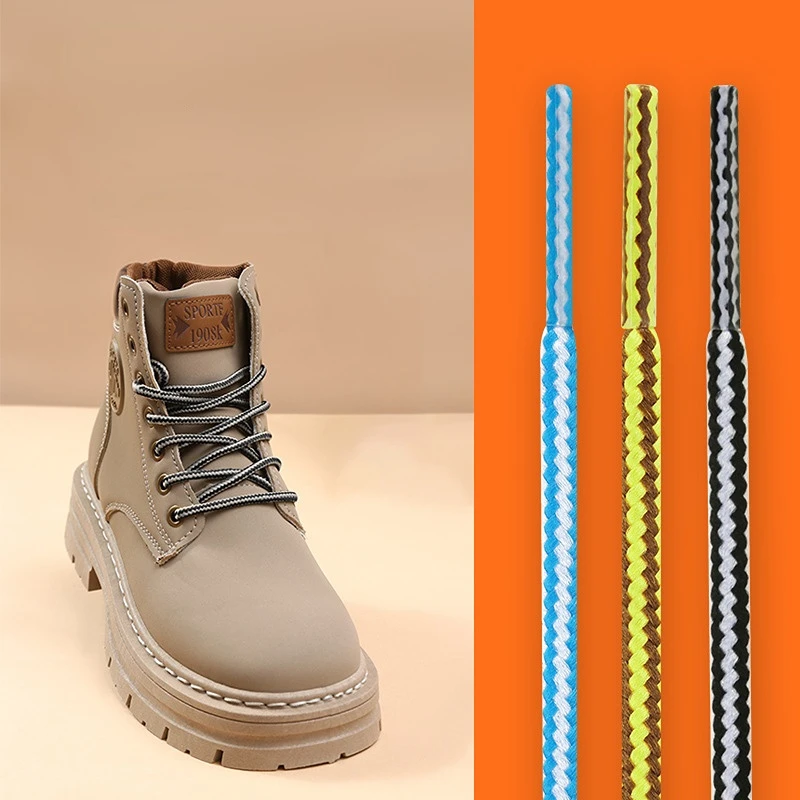 1 Pair 18Colors 4mmStriped Double Color Laces Polyester Round Type Shoelaces Outdoor Sneakers Cotton Boots Shoe_voghion.com
