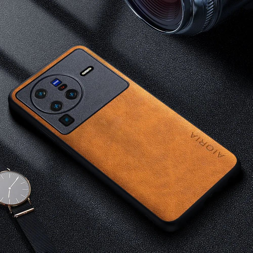 Premium Luxury Leather Business Style Solid Color Phone Case Cover