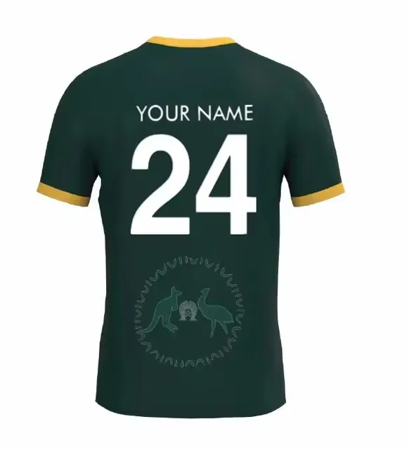 AUSTRALIAN KANGAROOS MENS ON FIELD RUGBY JERSEY Size:S-5XL ( Print name and number )