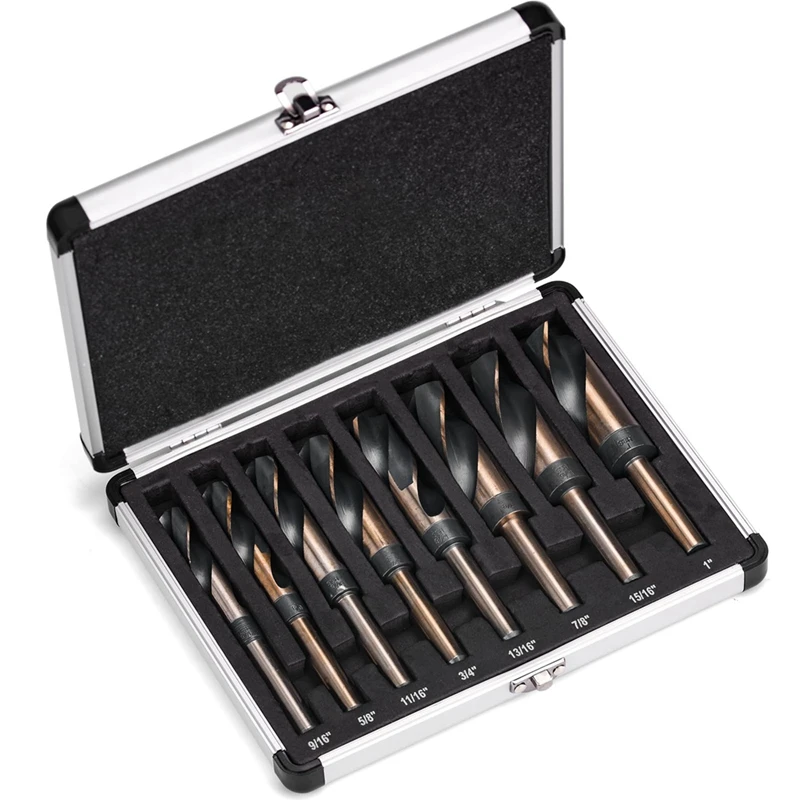 8-piece-silver-and-deming-drill-bit-set-1-2-inch-diameter-shank-9-16-inch-to-1-inch-sizes