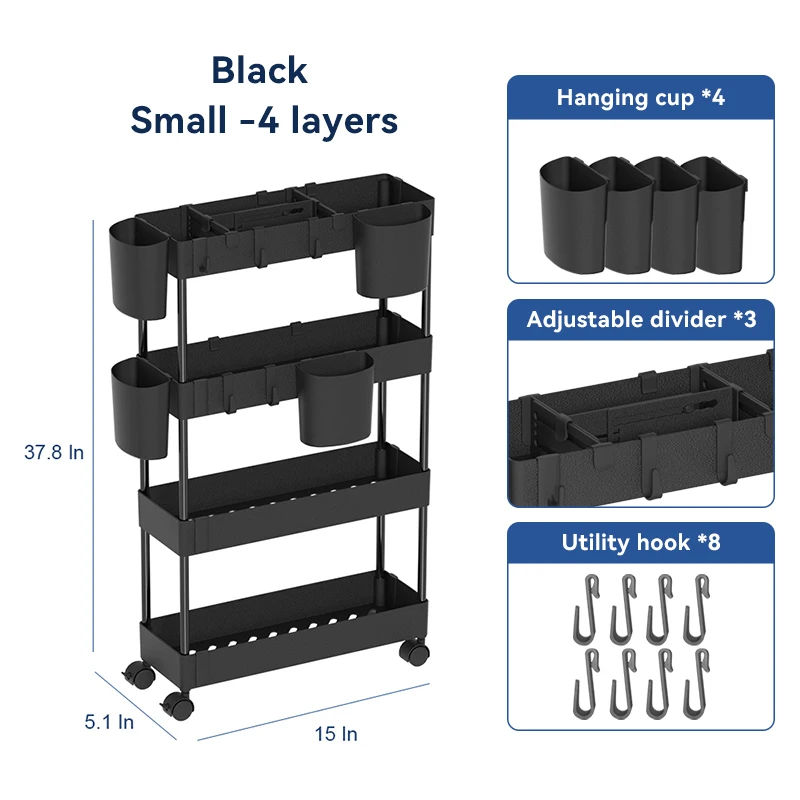 4 Tier Black
