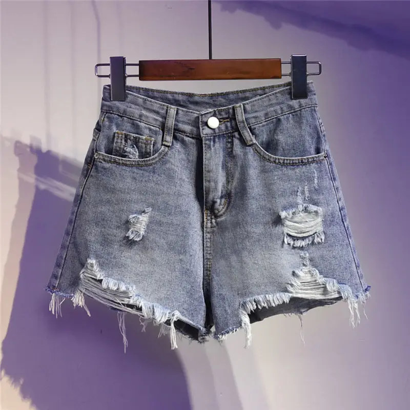 Short Pants for Women To Wear Jeans Ripped Womens Shorts Loose Punk Baggy Denim with Waist Pocket Classic Youthful Outdoor Cheap
