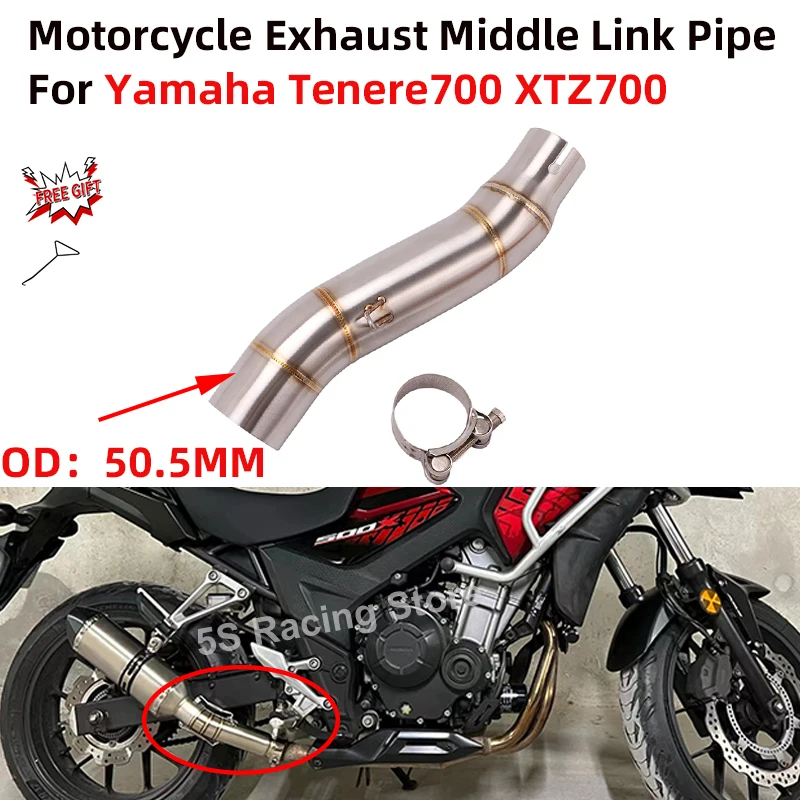 For CBR500 CBR500X CB500F 2013 2014 2015 2016 2017 2018 Motorcycle Exhaust System Escape Modified Muffler Middle Link Pipe 51mm