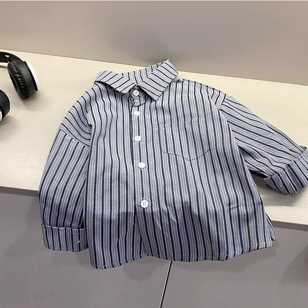 Boy Long Sleeves Shirts Baby Boys Striped Shirt Kids Tops Tees Shirts Spring Child Casual Thin Blouse