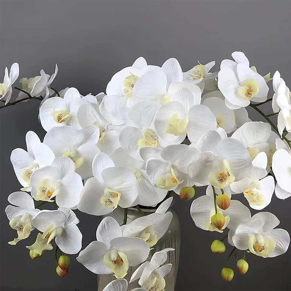 69 cm künstliche Phalaenopsis-Blumenzweige, fühlen sich echt an, künstliche Orchideen-Stiele für Blumenarrangements, Hochzeit, Party, Heimdekoration – Detail 2