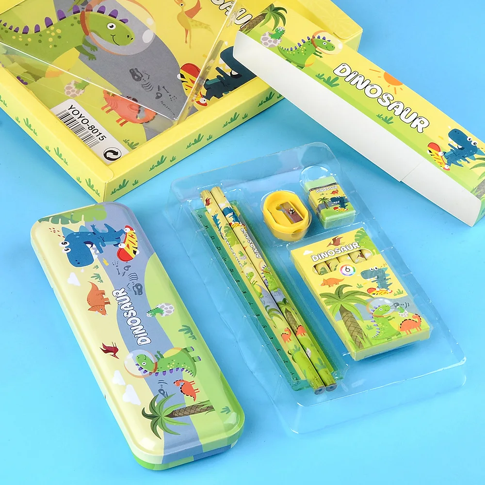 Cartoon School Stationery Set For Students 12-IN-ONE Cute Stationery Kit Gifts for kids Birthday Christmas Gift Box Office