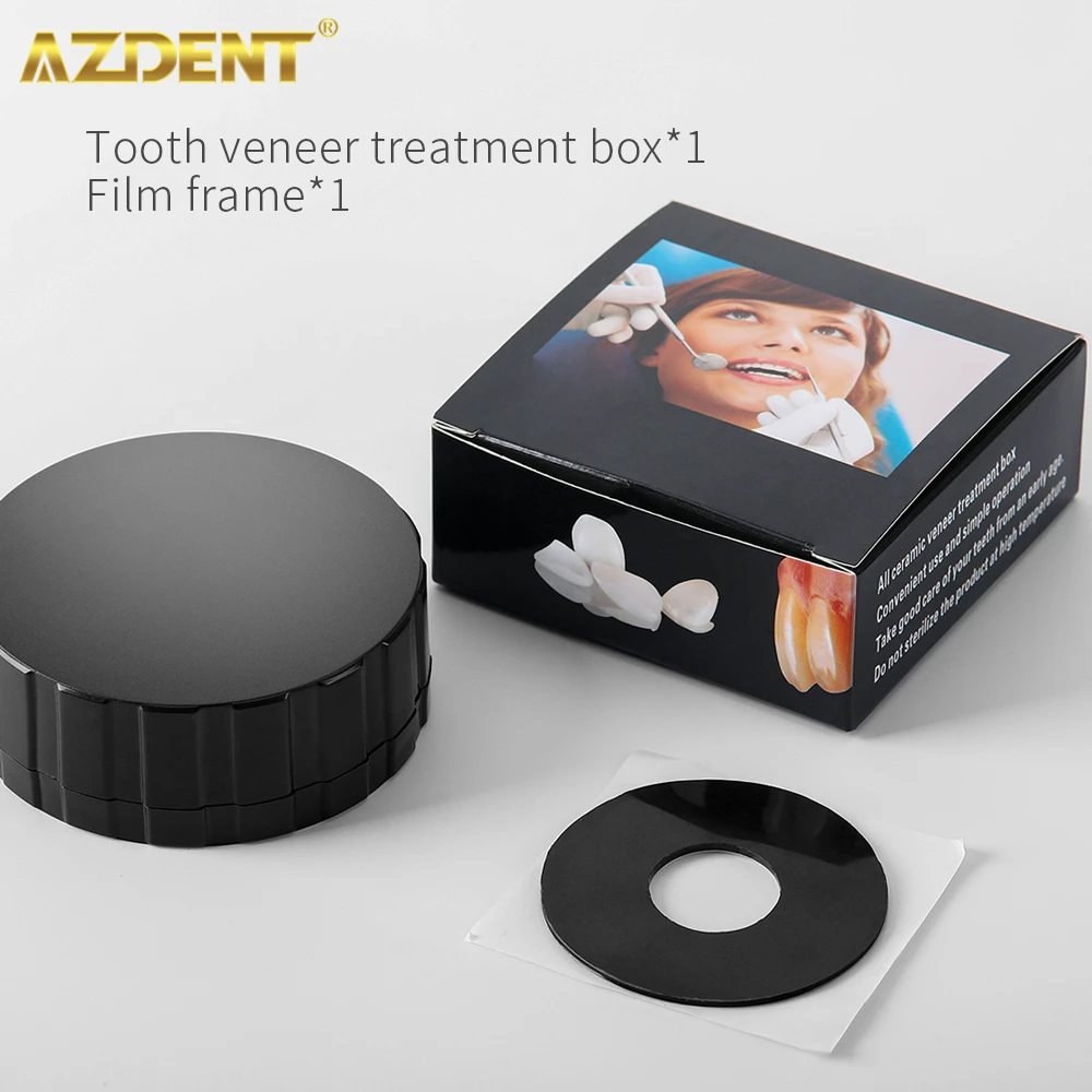 

AZDENT Dental Veneer Pretreatment Patch Tooth Treatment Box All Ceramic Veneer Denture Storage Box Replaced Membrane Frame