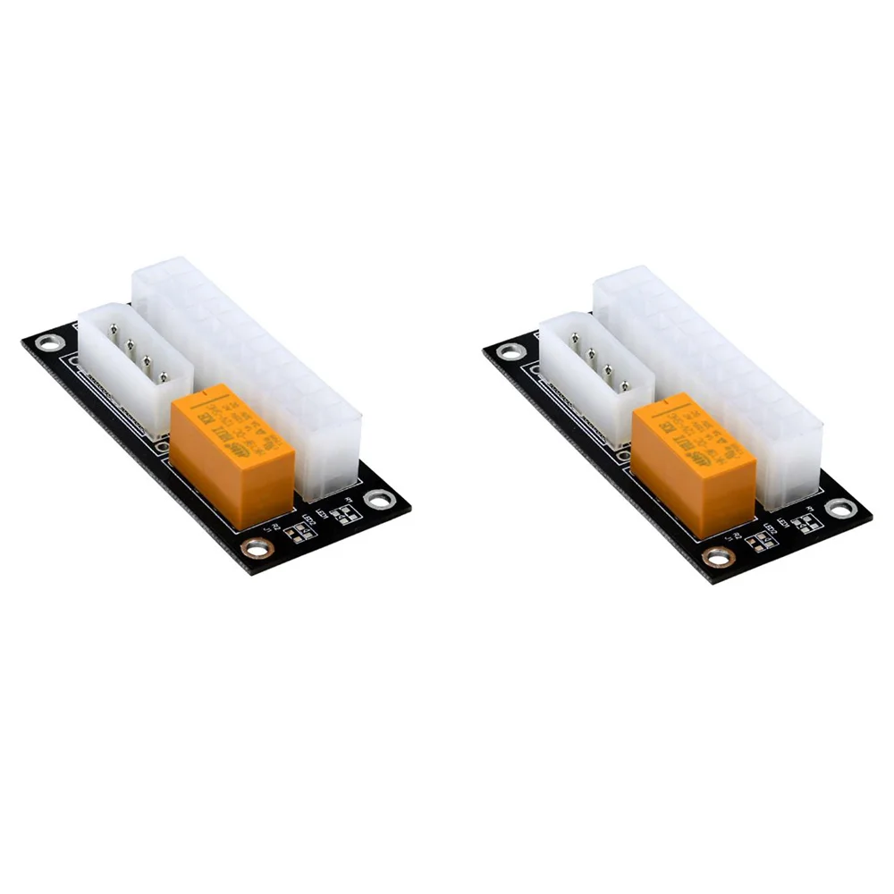 

2PCS Dual PSU Power Supply Sync Adapter Add2Psu ATX 24Pin to 4Pin Molex Synchronous Connector Riser Cable Miner Mining