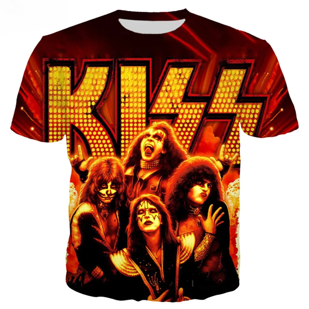 Kiss Band 3D Print Short Sleeve T Shirt