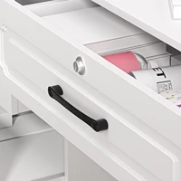 Modern Makeup Vanity Table with Mirror & Lights, Extra Storage Shelves, 4-Drawer Dressing Table, Cosmetic Desk with Organizer 6