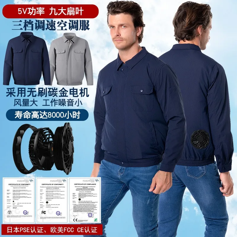 Summer Outdoor Work Site Clothes Men Wear-resistant Cooling Air Conditioning Suit Heatstroke Prevention Heat Dissipation Clothes