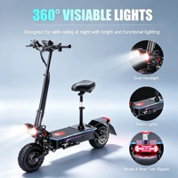 Trottinette Électrique Adulte Tout Terrain 5600W Double Moteur – Batterie 60V 27Ah – Jusqu'à 84 km d'Autonomie – Pneus 11" – freins hydrauliques – Pliable 3