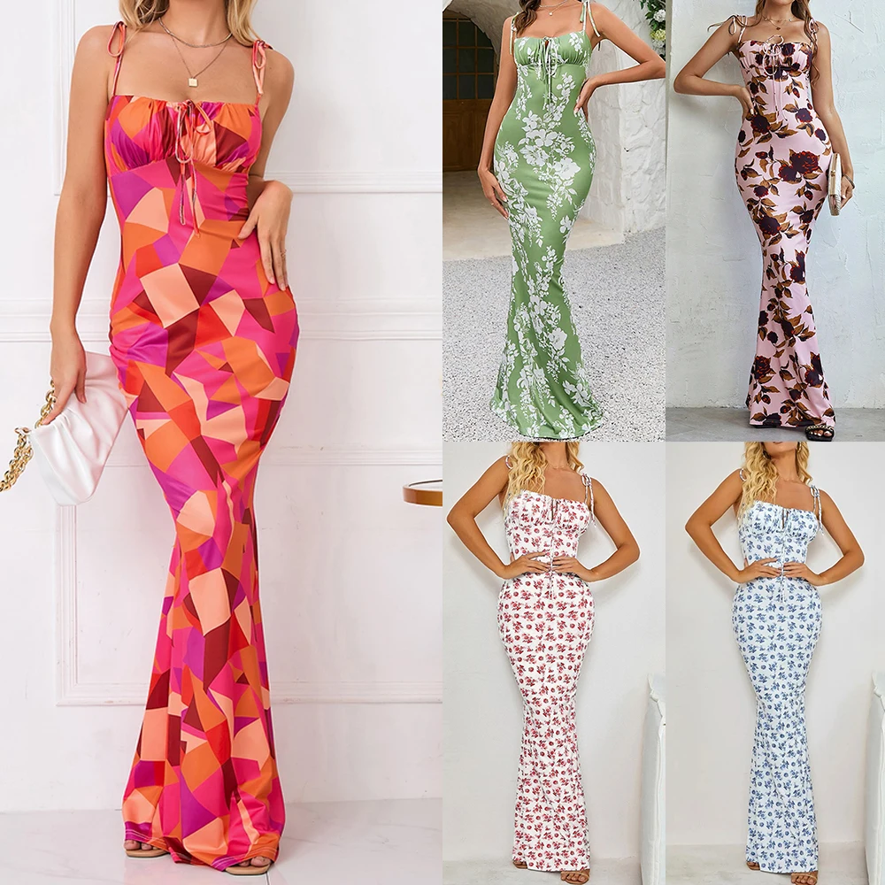 Fitted Floral Long Dress