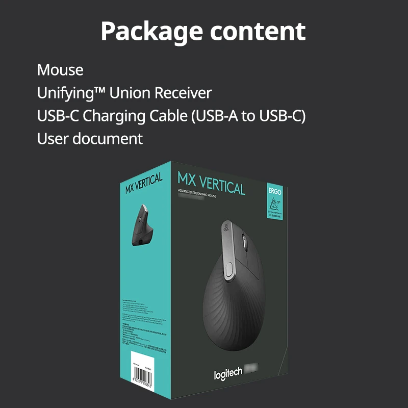 LOGITECH-Souris MX Verticale Bluetooth, Ergonomique, USB, 2.4GHz, Gaming