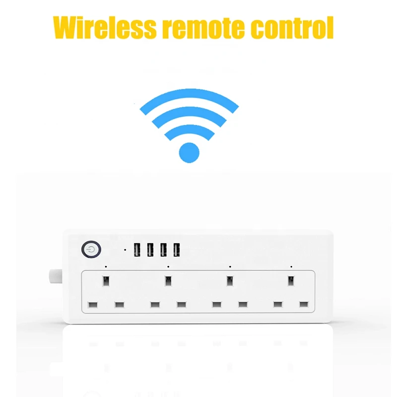 

Wifi Tuya Smart power strip 13A UK 3 Pin Plug Remote Control Google Home Amazon Alexa Multi smart socket