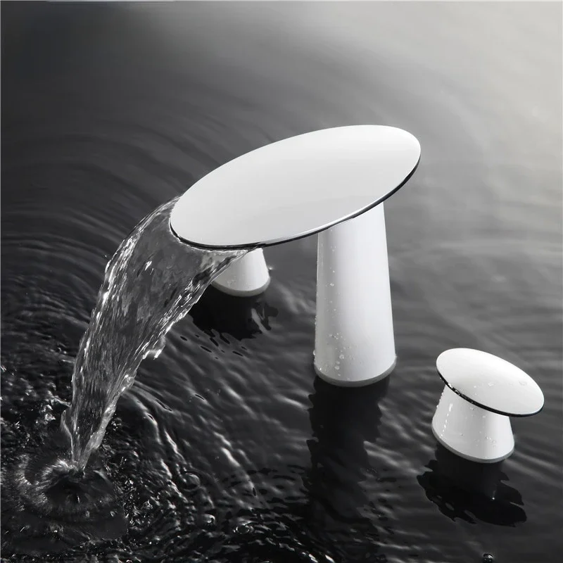 

Luxury Bathroom Faucet Mashroom Shape 8 Inch Widespread Sink Water Tap