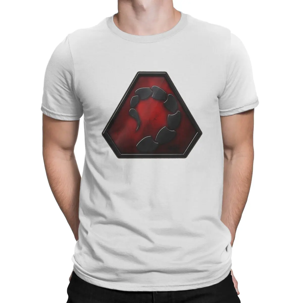 thumbnail image 1 of Camisetas para hombre NOD, novedad, algodón puro, camiseta de manga corta, alerta roja, cuello redondo, estampado, 1 of 7