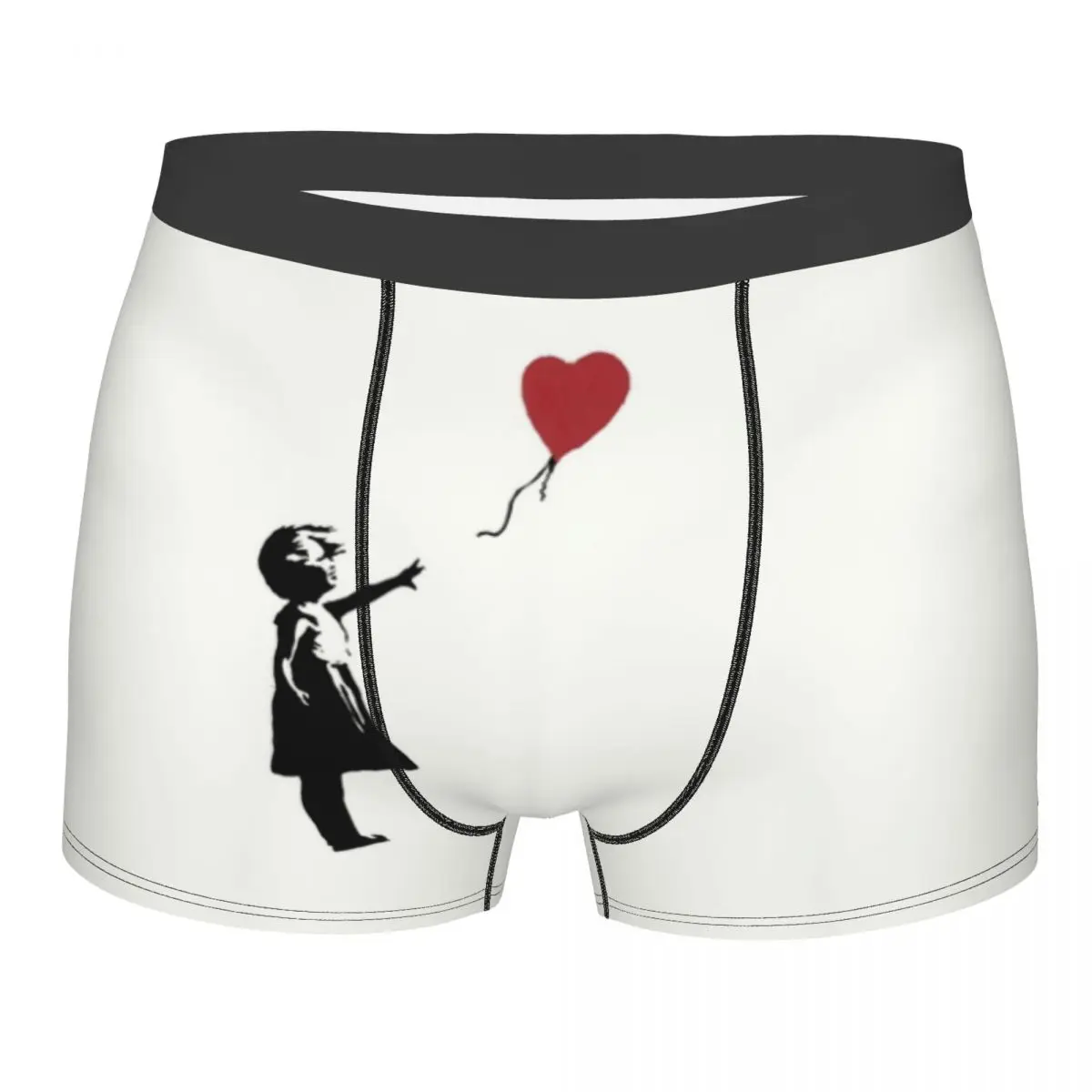 

Male Funny Girl With Balloon Banksy Underwear Street Graffiti Art Boxer Briefs Breathable Shorts Panties Underpants