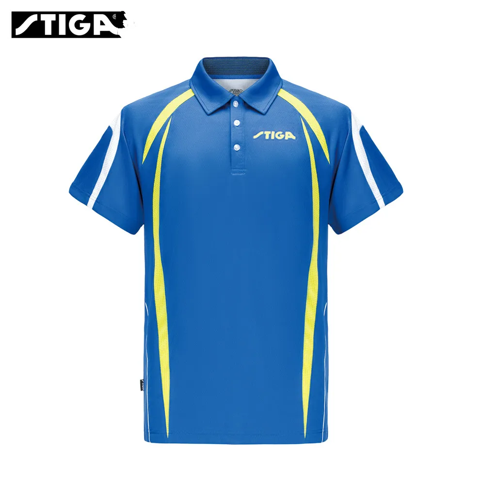 Stiga Table Tennis Clothes for Men, Quick Dry Sportswear, Short Sleeved, Ping Pong Shirt, Badminton Sport Jersey, CA-35122