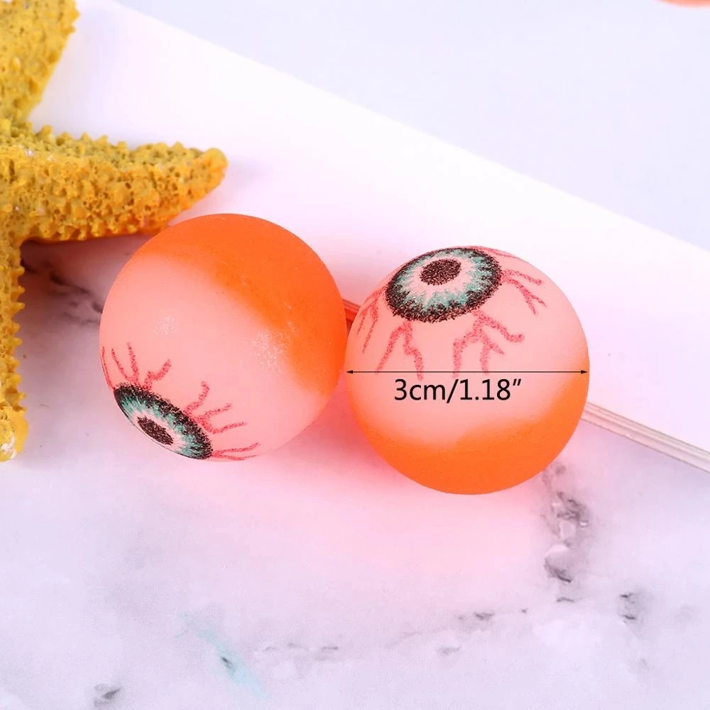 6 Pcs Exploding Eyes Bouncy Ball Assorted Halloween Ball Prom Gifts Elasticity Colorful Bouncy Rubber Jumping Ball Toy Gift 5