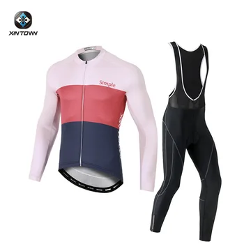 XINTOWN Simple Style Autumn Women's Long Sleeve Cycling Suit 1