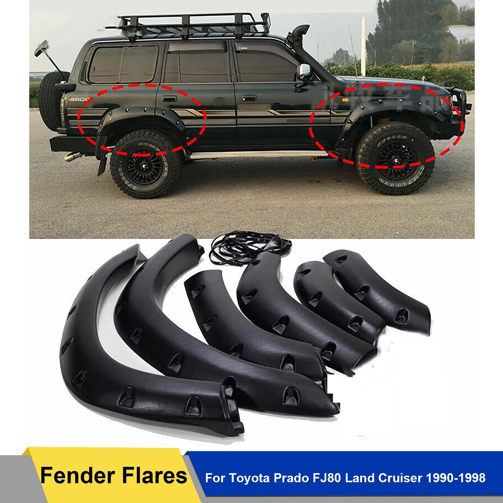 Fender Flares Wheel Arches Wide Body For Toyota Prado Fj80 Land Cruiser