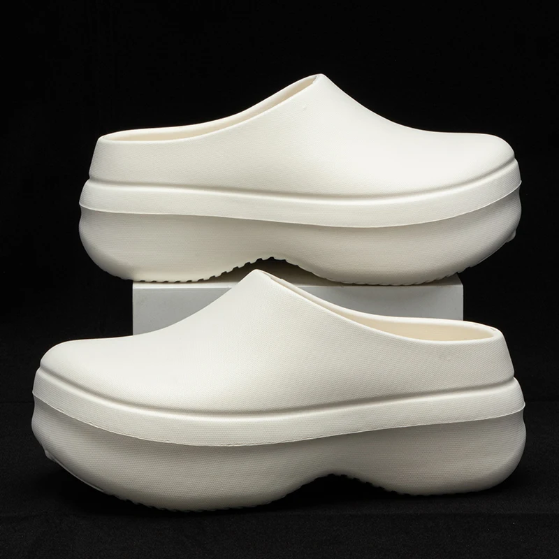 Women's Slippers Minimalist Non Slip Platform 5CM Thick Chef Shoes Men Indoor Outdoor Beach Garden Fashion Couple Sandals 2