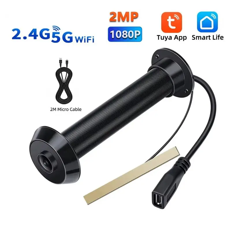 ABHI-Wifi IR 야간 투시 도어 아이 카메라 2.4G/5G 미니 카메라 투야 스마트 피프홀 도어 카메라