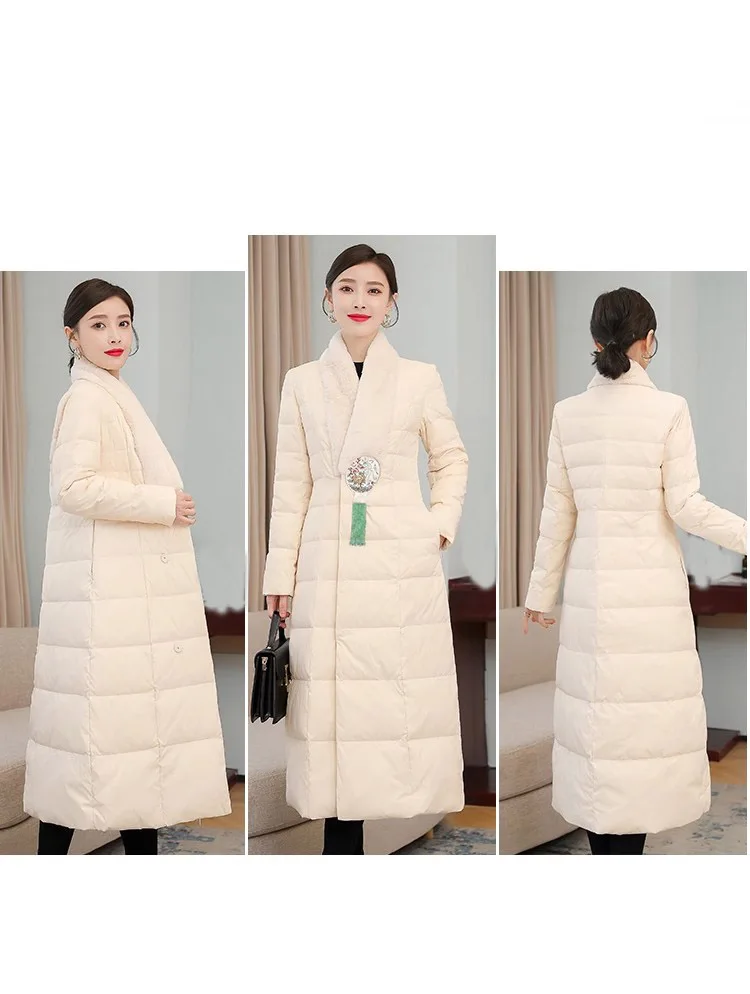 

2023 Women's Clothing Retro Cheongsam Thick down Jacket Winter New