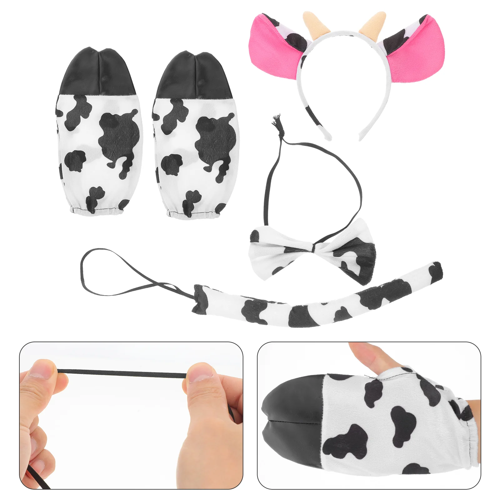 

Cow Dress Dairy Headband Party Headdress Animal Costume Cosplay Prop Cloth Cute Hairband