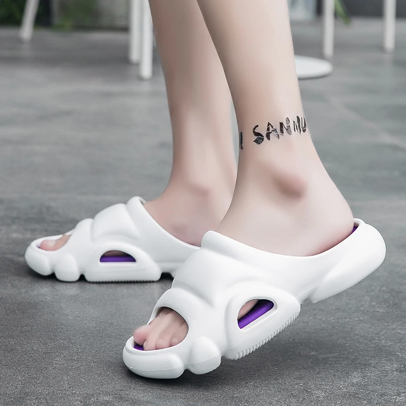 

Men's Slip on Platform Slippes Summer Open Toe Light Breatable Non-slip Bathroom Slides Shoes for Men Outdoor Male Casual Shoes