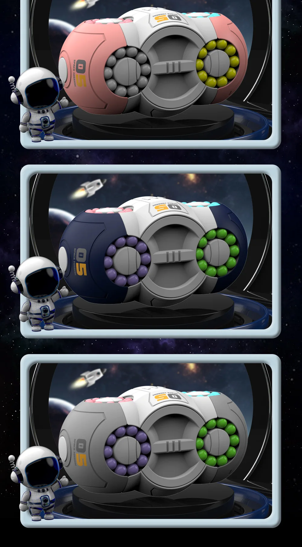 Eight-sided Rotation Finger Magic Beans Spin Gyro Antistress Fingertip Cube Bead Decompression Puzzles Game For Kids Gifts