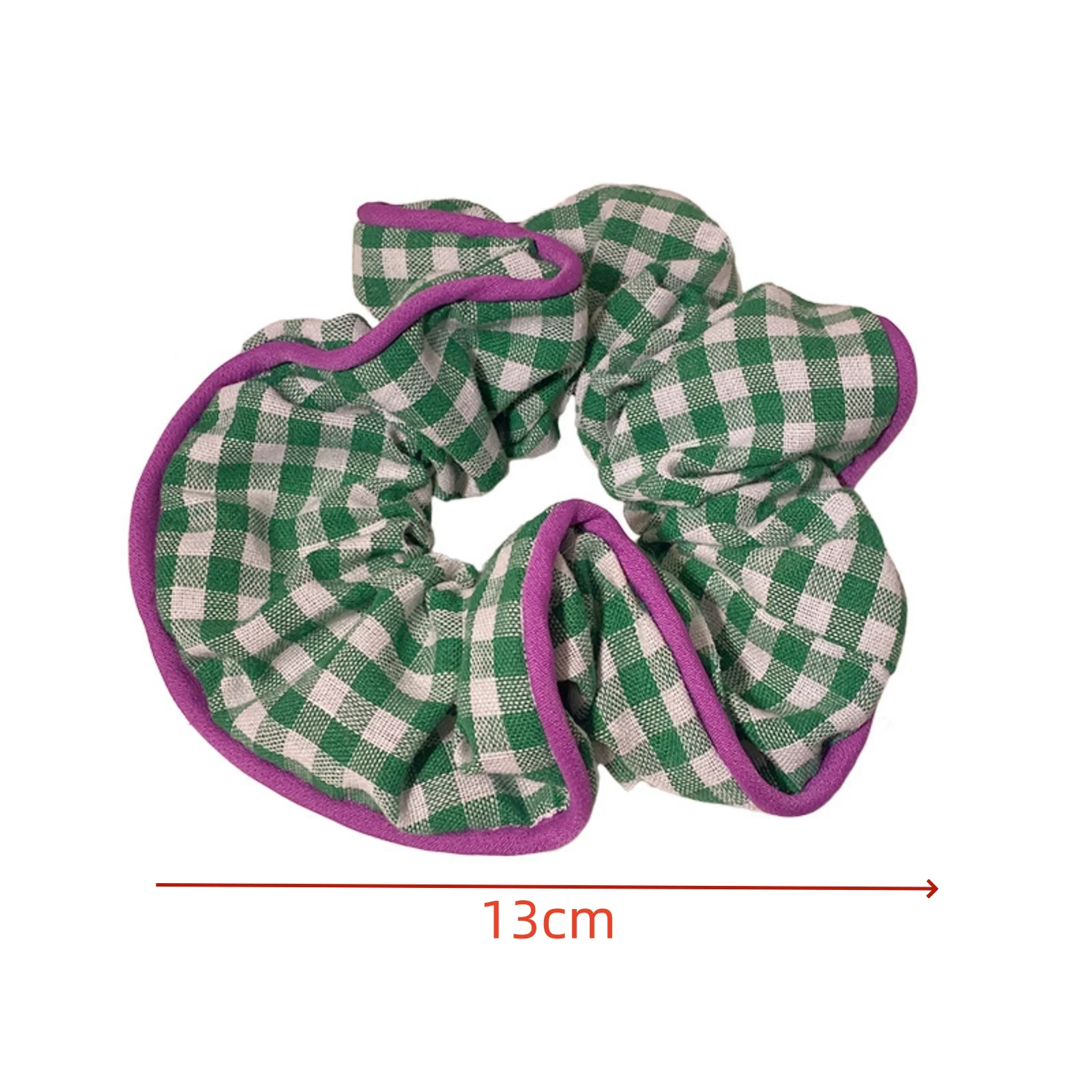 1PC Gingham and Floral Scrunchies Set, Color - Trimmed Hair Ties, Fashionable Hair Accessories, Ideal for Stylish Hairstyles