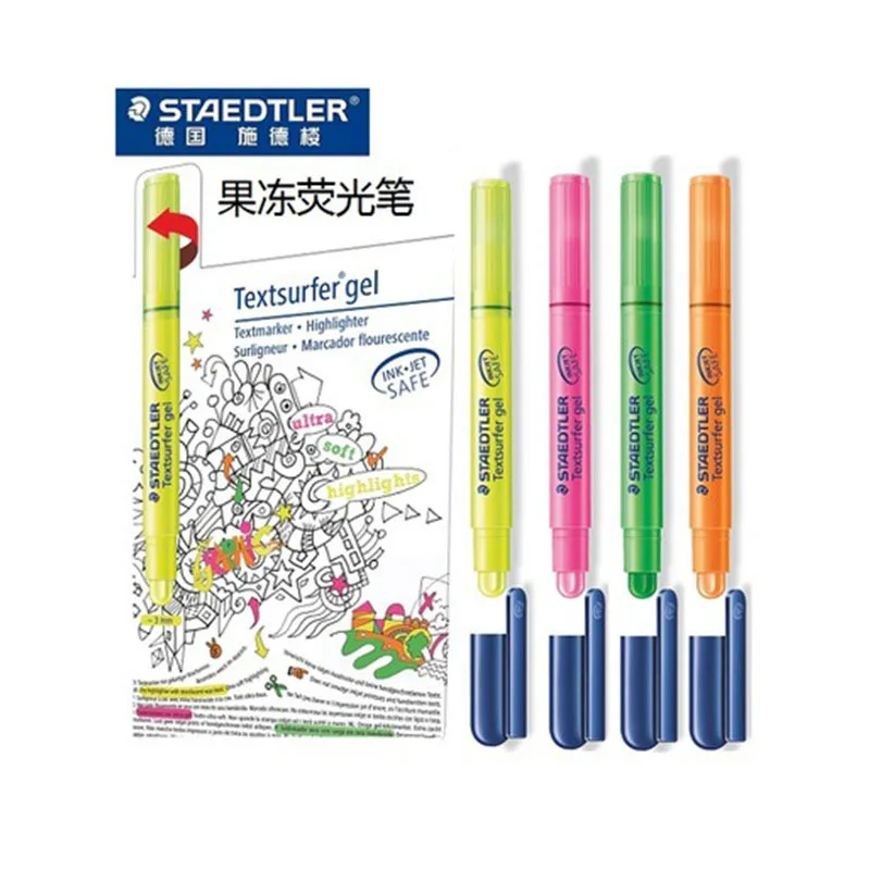 1pcs STAEDTLER 264 Gel Highlighter Pen Textsurfer Rotating Lipstick Gel Marker Solid Fluorescent Yellow Green Blue Rose Orange highlighter pen marker pen highlighter marker art marker