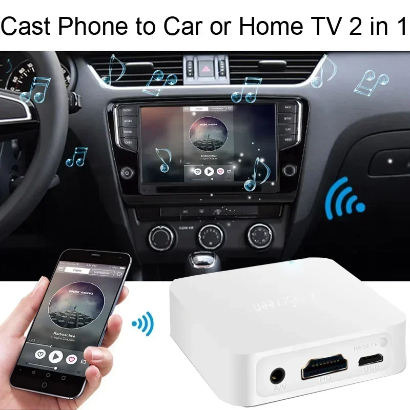 Автомобильный беспроводной Wi-Fi адаптер дисплея Miracast Box Mirror Link Airplay DLNA экран для Iphone Android телефона автомобиля AV HDMI TV