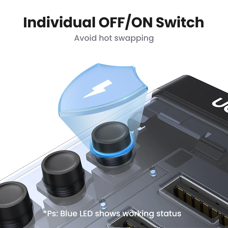 UGREEN USB C Hub 5Gbps 7 Ports USB3.0 Splitter with Individual OFF/ON Switch LED Indicator  for PC Laptop MacBook Pro/Air 4