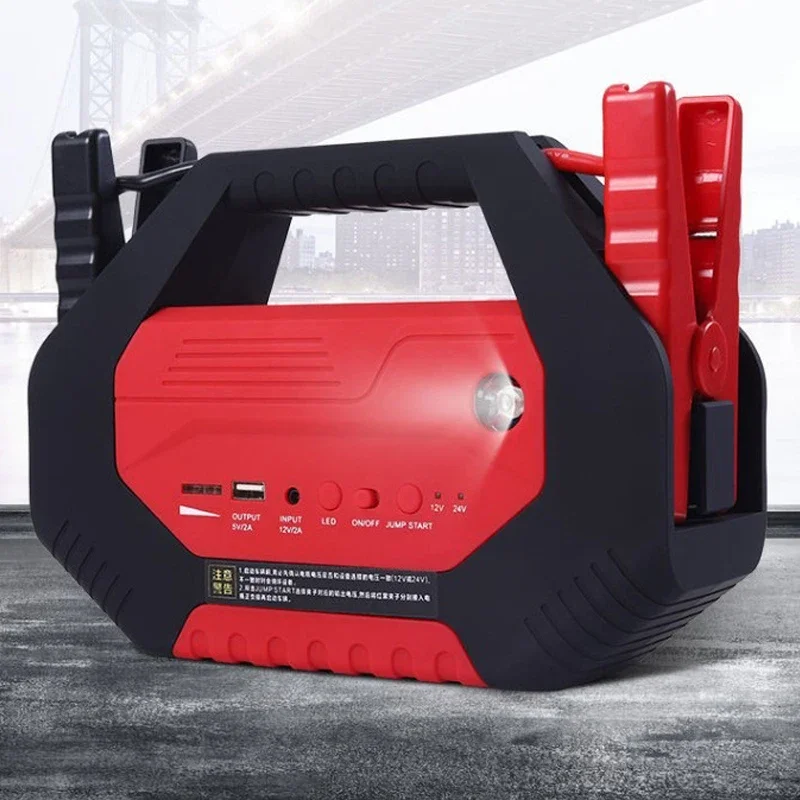 32000mAh Heavy Duty Jump Starter for Truck Semi Big Tractor Peak Current 1000A Cable Battery Booster Car Truck Power Battery Kit
