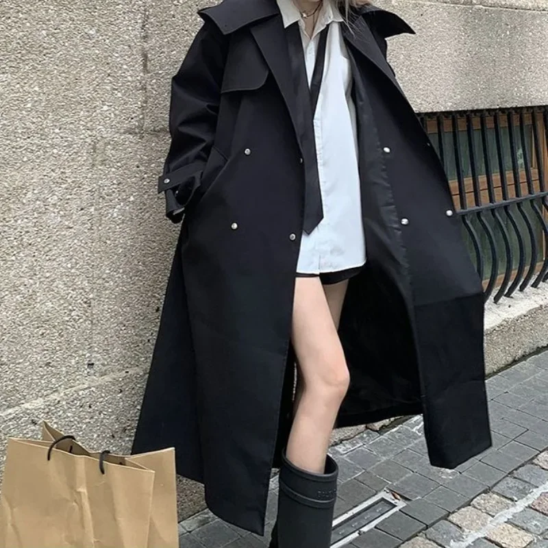 

Autumn Winter Long Sleeve Loose Women Trench Coats Solid Ankle Length Overcoat Female Windbreaker Outerwear Lapel Long Jackets