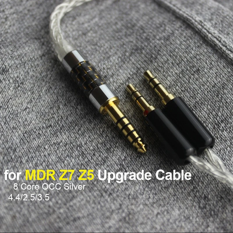 

4,4 мм баланс для Sony MDR Z7 Z5 Z7M2 Z1R 8-жильный кабель с микрофоном наушники OCC посеребренное обновление 2,5