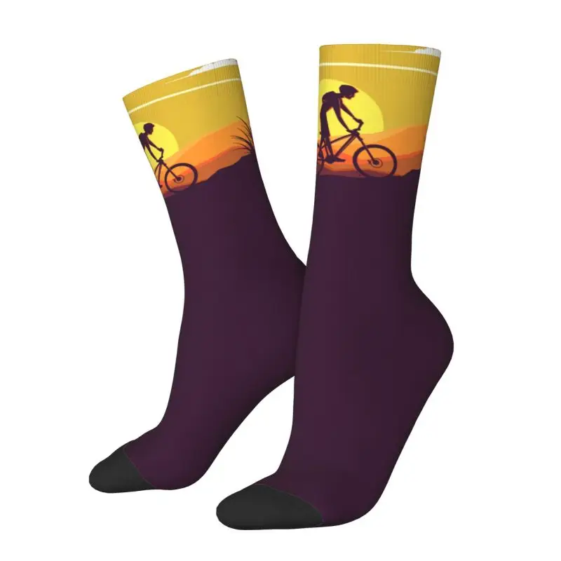 Calzini Da Uomo Per Mountain Bike Al Tramonto Unisex Fashion Mtb Bicycle Biker Primavera Estate Autunno Inverno Dress Socks