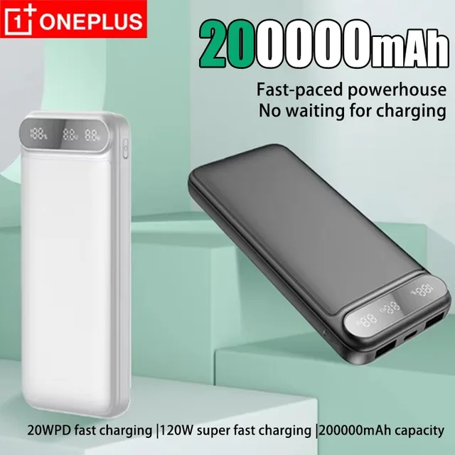 Oneplus 120W charge très rapide batterie externe Ultra-mince Portable 200000mah batterie externe haute capacité pour iPhone et Android 1