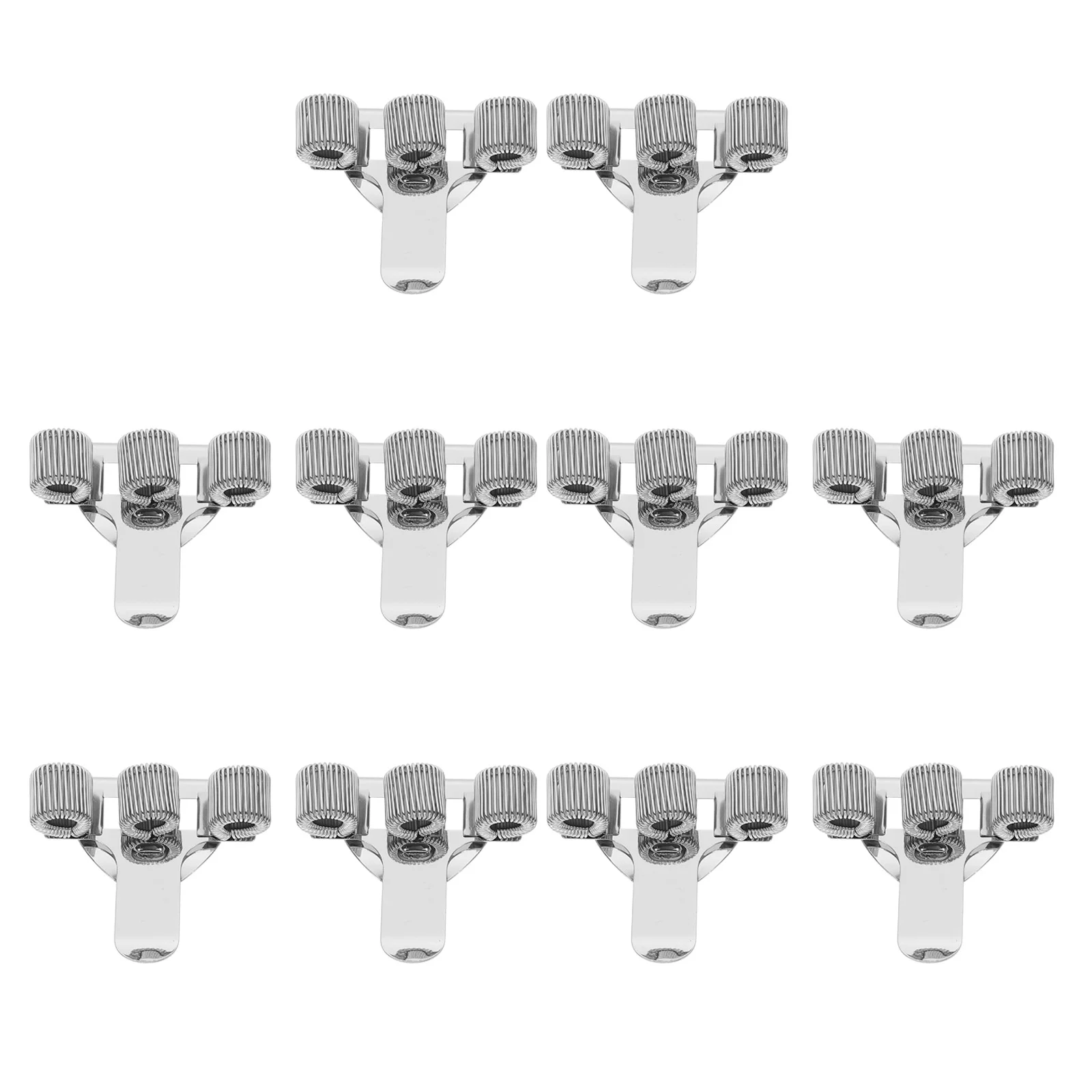 

10 Pcs Portable Pen Holder Metal Clamp Clip Storage Box Spring Pencil Organizer Travel