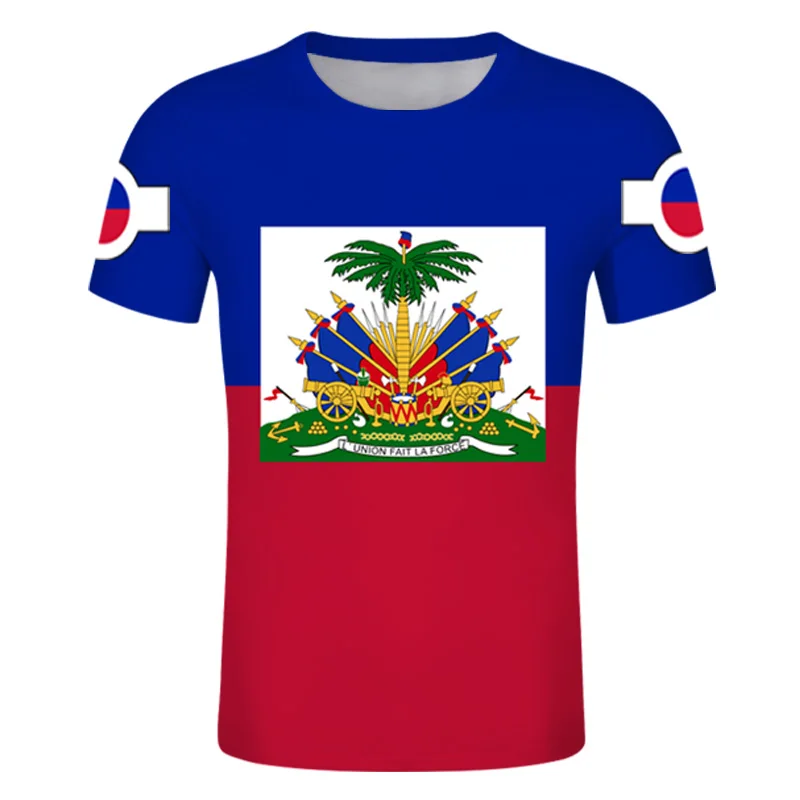 Haiti Free Custom Tshirt French Haitian Republic Tshirts Flag Emblem
