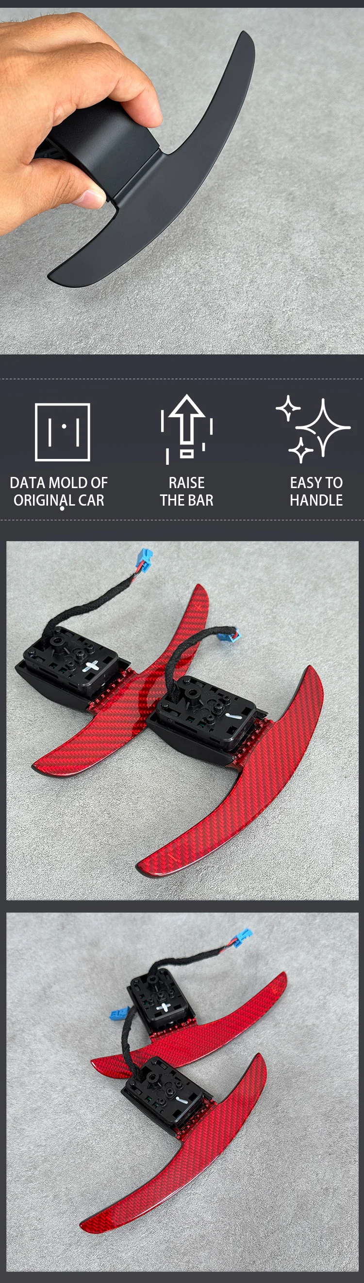 Red Blue carbon fiber shift paddles suitable for BMW carbon fiber M3 M4 M5 3 ser