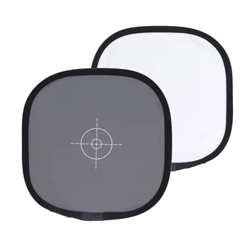 Scheda di messa a fuoco per fotocamera 30CM Esposizione al 18% Riflettore di riflettanza grigia bifacciale pieghevole con custodia per il trasporto Scheda di bilanciamento del bianco per Ph